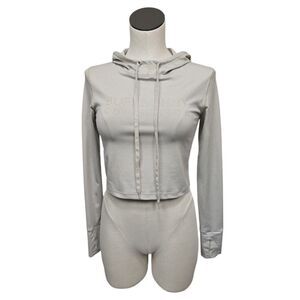 BuffBunny Cream Cropped Hoodie